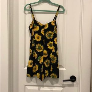Sunflower strapless romper playsuit with shorts.